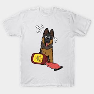 Funny guard Dog spilled BBQ sauce T-Shirt